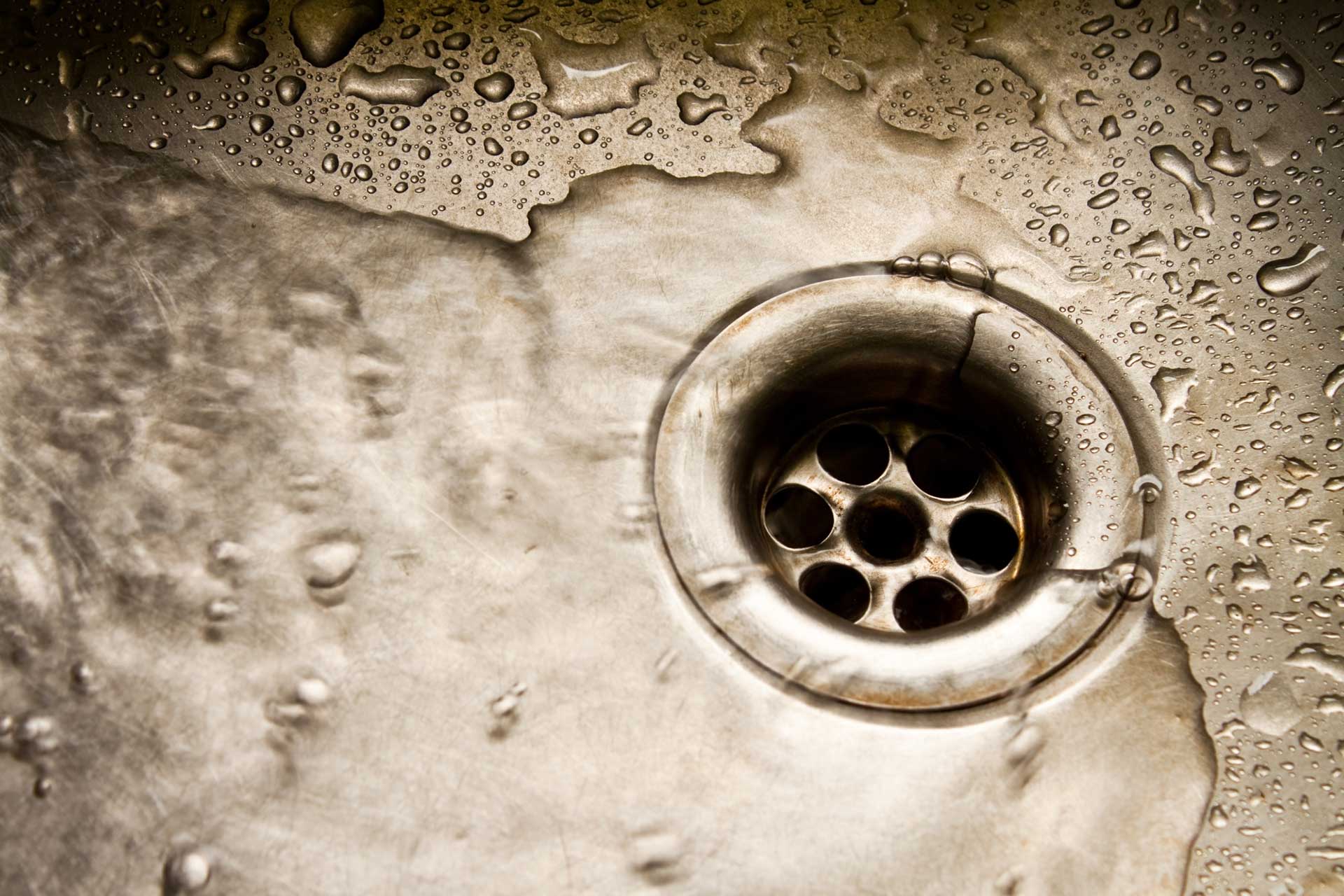 water draining down sink